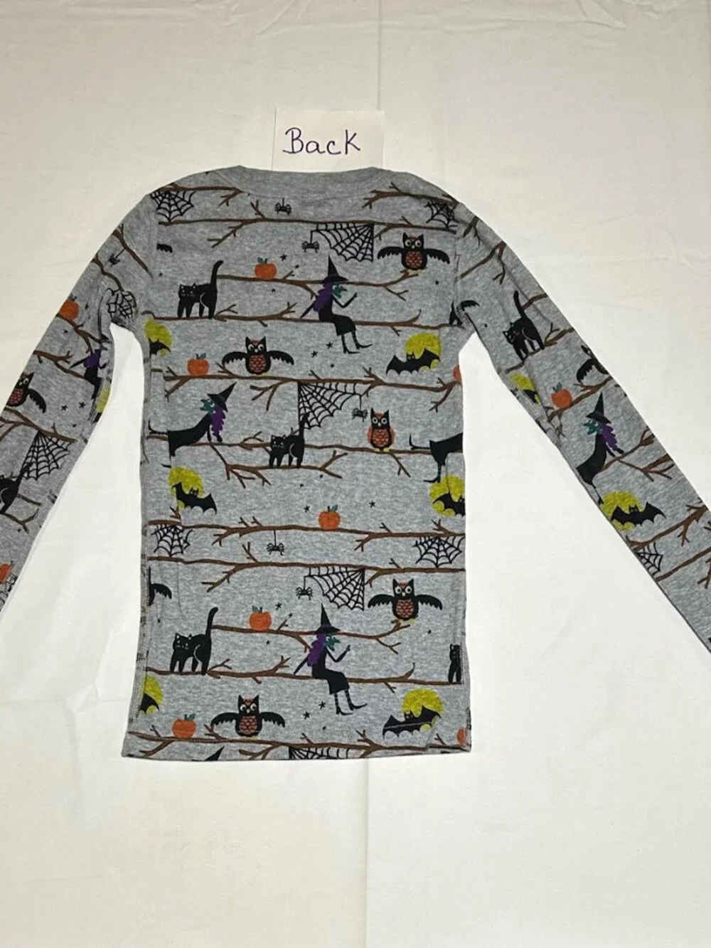 Hanna Andersson Unisex Kids 8 130cm Gray Halloween Print Long john Pajamas